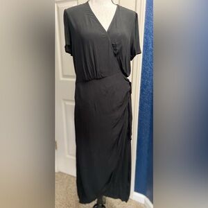 Express Black Midi Wrap Dress